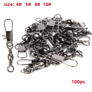 100pcs Fishing Swivel Snap Connectors