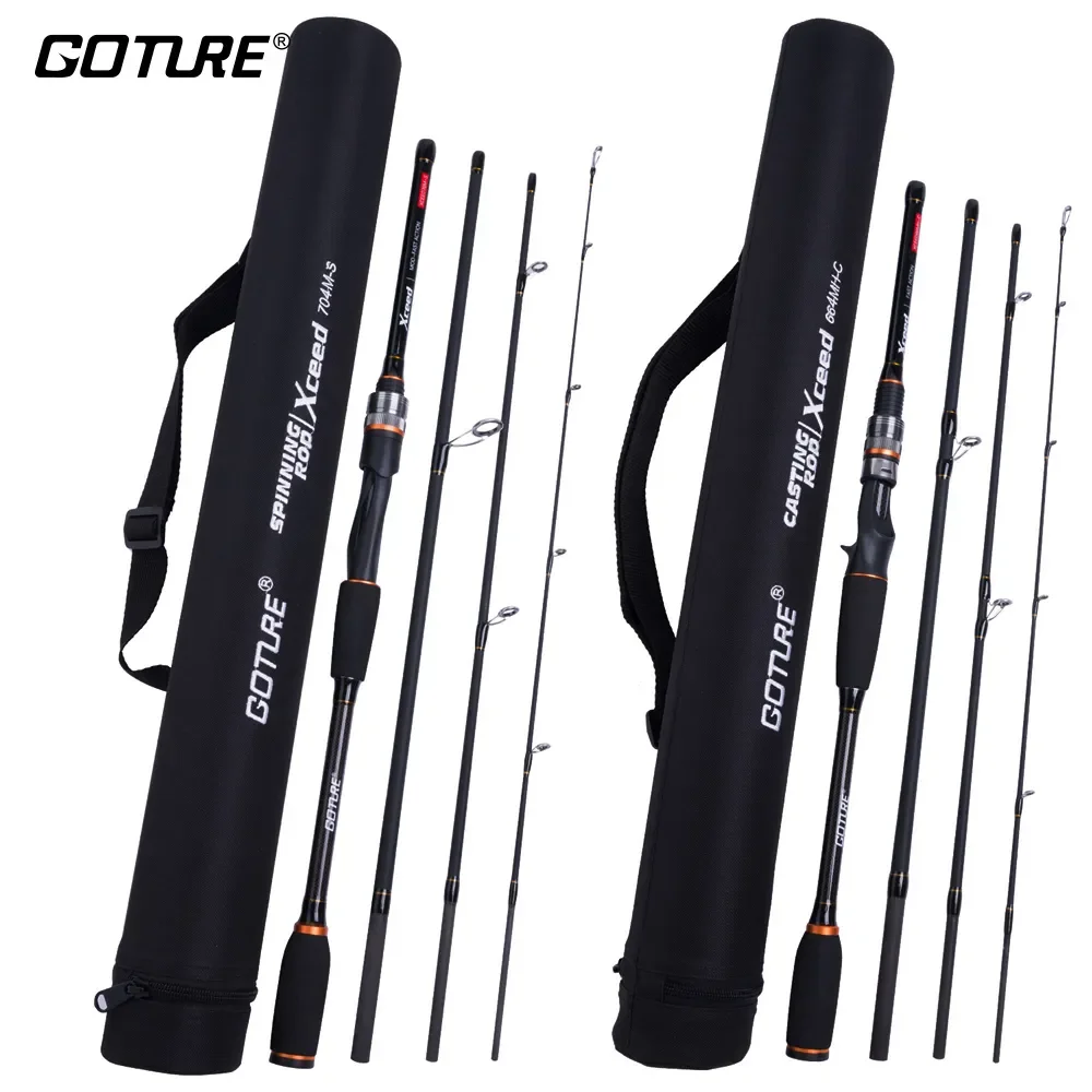 Carbon Travel Fishing Rod – 4-Piece with Fuji Guides & Tube Bag