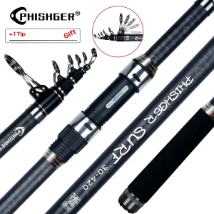 Telescopic Surfcasting Rod – 30T Carbon, 3.6–4.5m Travel Design